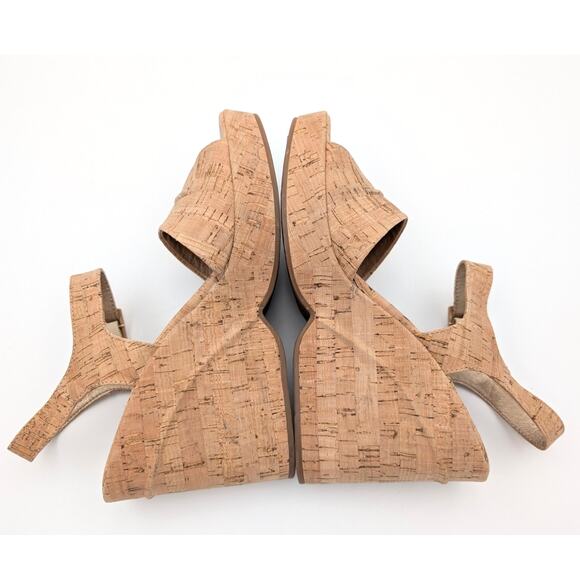 Korks Bardot II Cork Comfort Wedge Sandals Women's Natural Size US10M EU41 - Picture 5 of 10